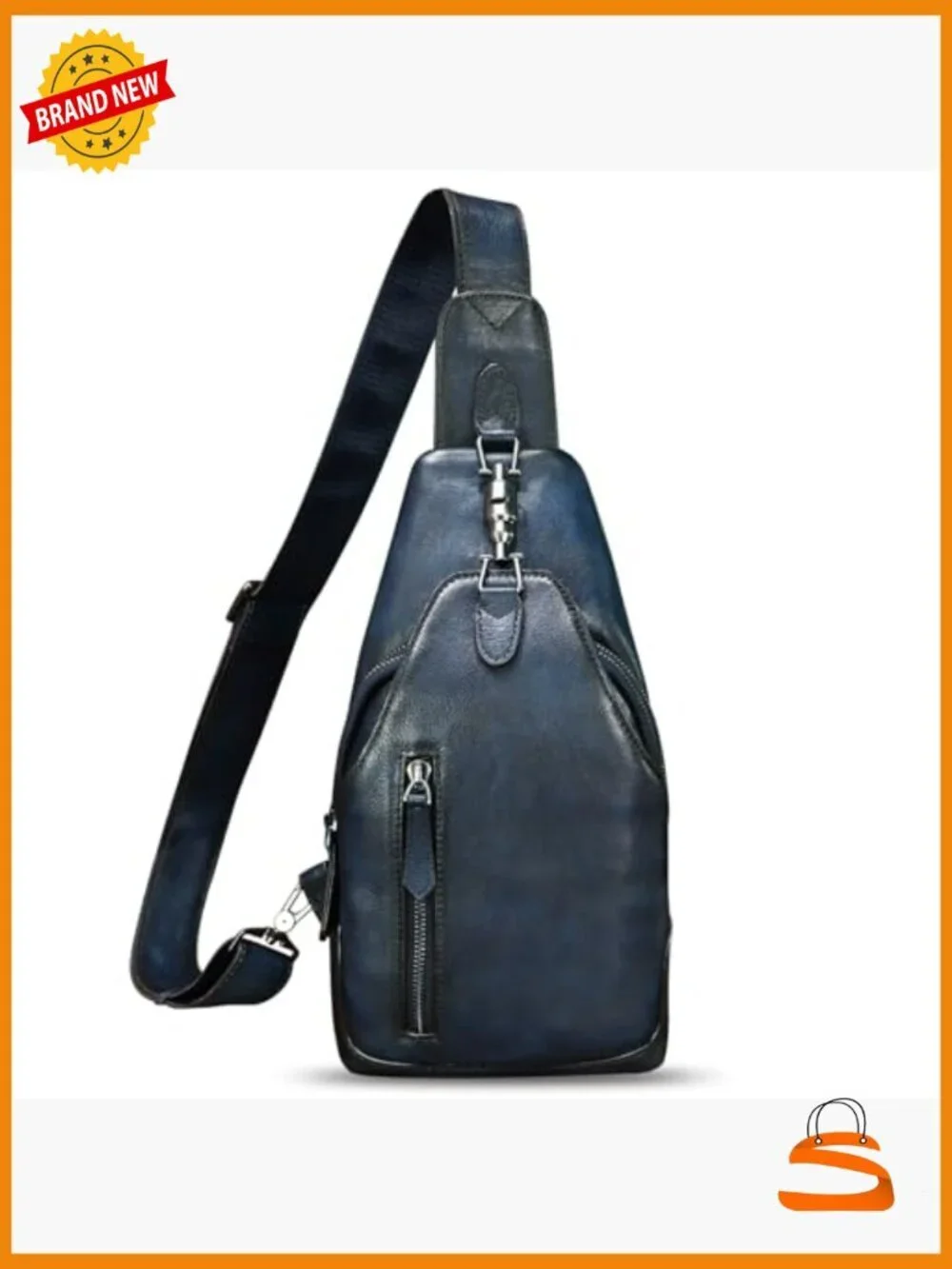 Vintage Handmade Genuine Leather Sling Backpack Crossbody Bag